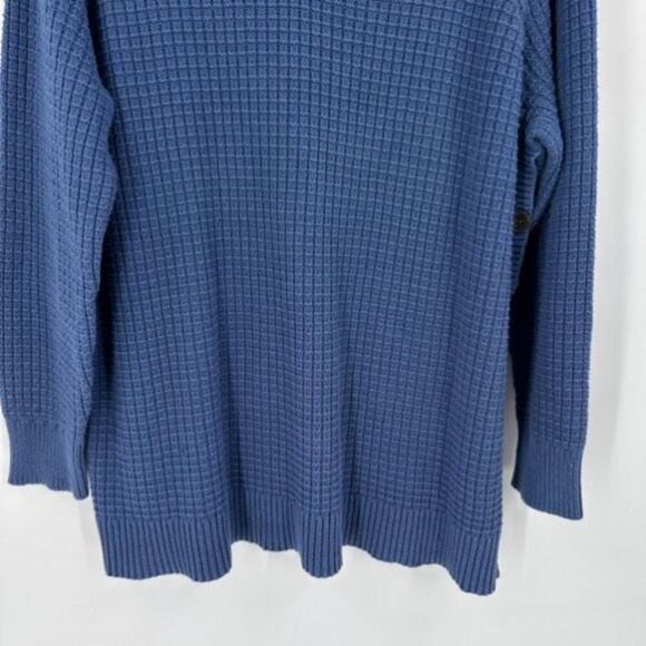 Woman Within Women's Waffle Knit Side Buttons Pullover Sweater Blue Size 1X - Picture 5 of 10